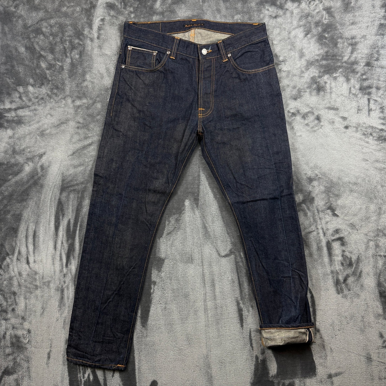 Nudie Jeans Co Jeans Mens 32x30 Indigo Selvedge Organic Cotton Raw Denim